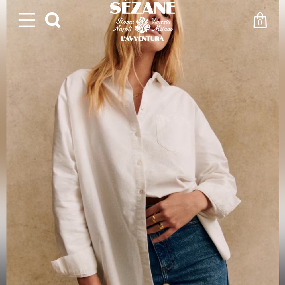Sezane max shirt casual white size US 4 never been worn